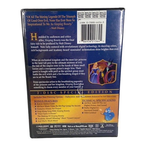 Walt Disney Sleeping Beauty Special Edition DVD (2-Disc Set) New Sealed - Picture 3 of 4